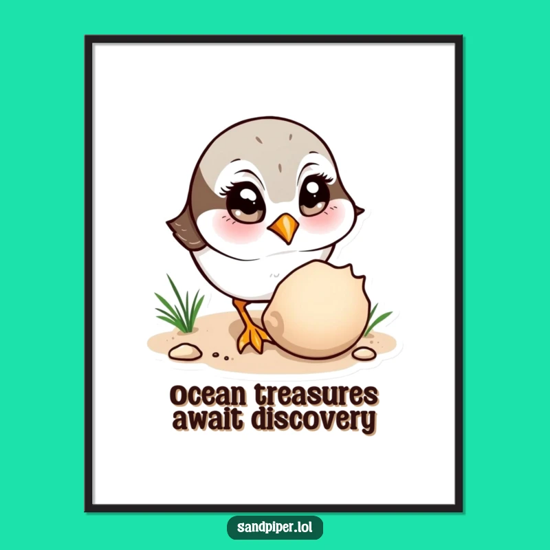 Free Printable Wall Art: Curious Sandpiper Observing, Whimsical Downloadable Decor!