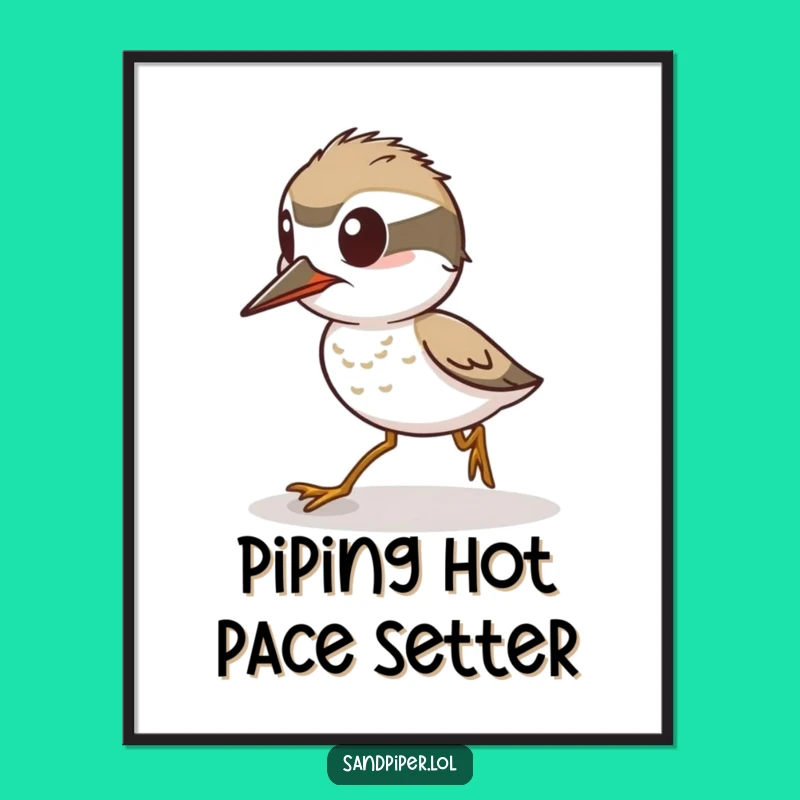 Free Printable Wall Art: Funny Sandpiper Sprinting Humorous Downloadable Decor