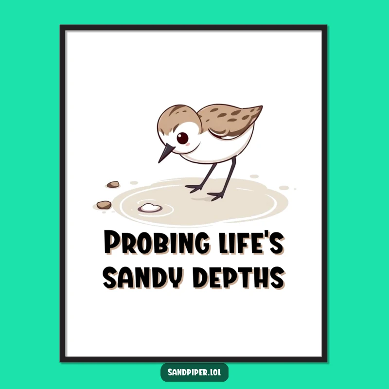 Free Printable Wall Art: Determined Sandpiper, Focused Humorous Decor
