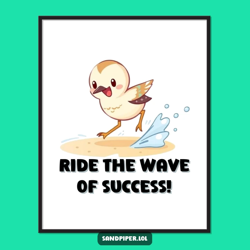 Free Printable Wall Art: Sandpiper Chasing Waves for Coastal Downloadable Decor