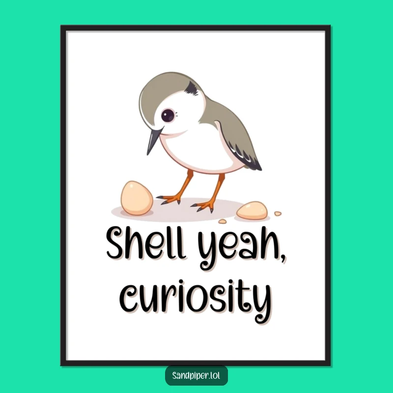Quirky Free Printable Wall Art: Sandpiper's Shell Investigation!