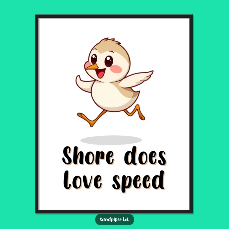 Funny Free Printable Wall Art: Sandpiper Dash Joyful Downloadable Decor