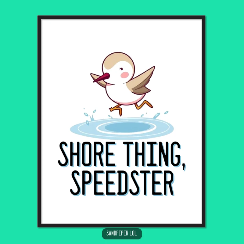 Funny Free Printable Wall Art: Determined Sandpiper Dash - Quirky downloadable art!