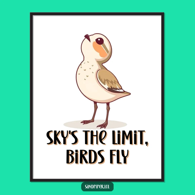 Free Printable Wall Art: Sandpiper's Skyward Wonder for a Funny Downloadable Decor