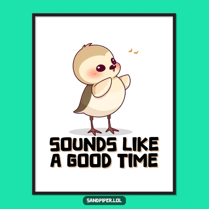 Funny Free Printable Wall Art: Listening Sandpiper - Curious Downloadable Decor