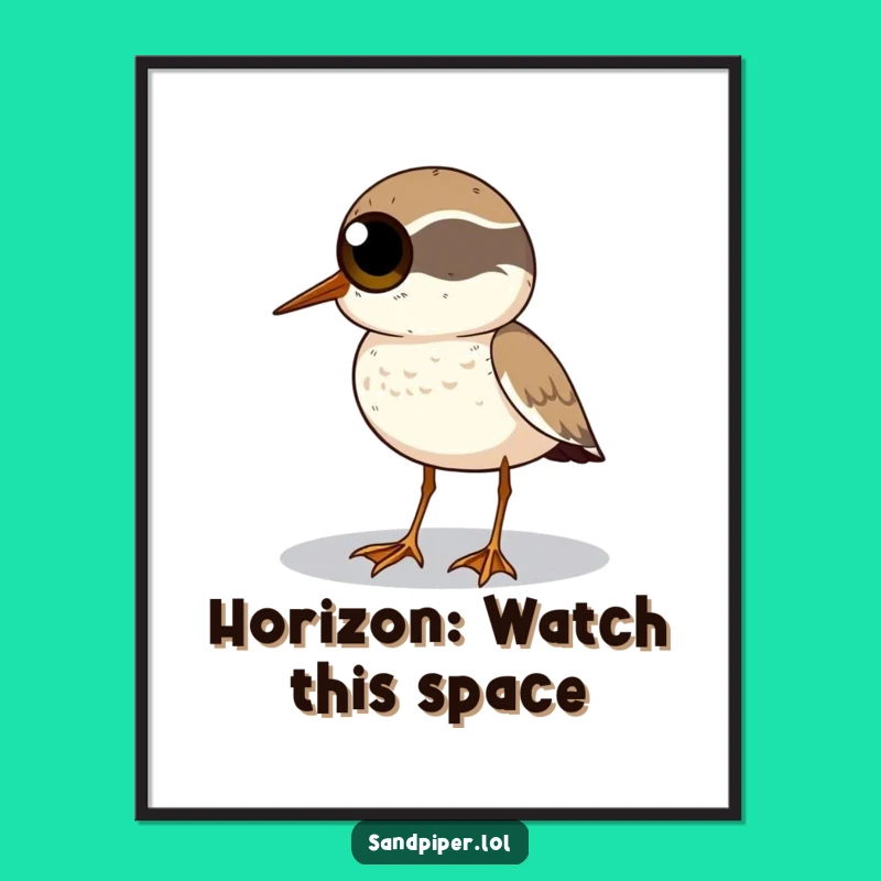 Wide-Eyed Sandpiper Wall Art Free Printable, Funny Coastal Downloadable Decor for Dreamers