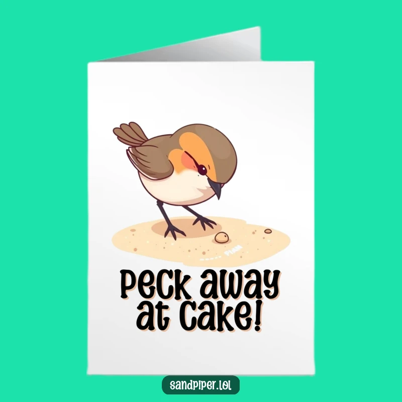 Free Printable Birthday Card: Curious Bird Pecks Tiny Thing