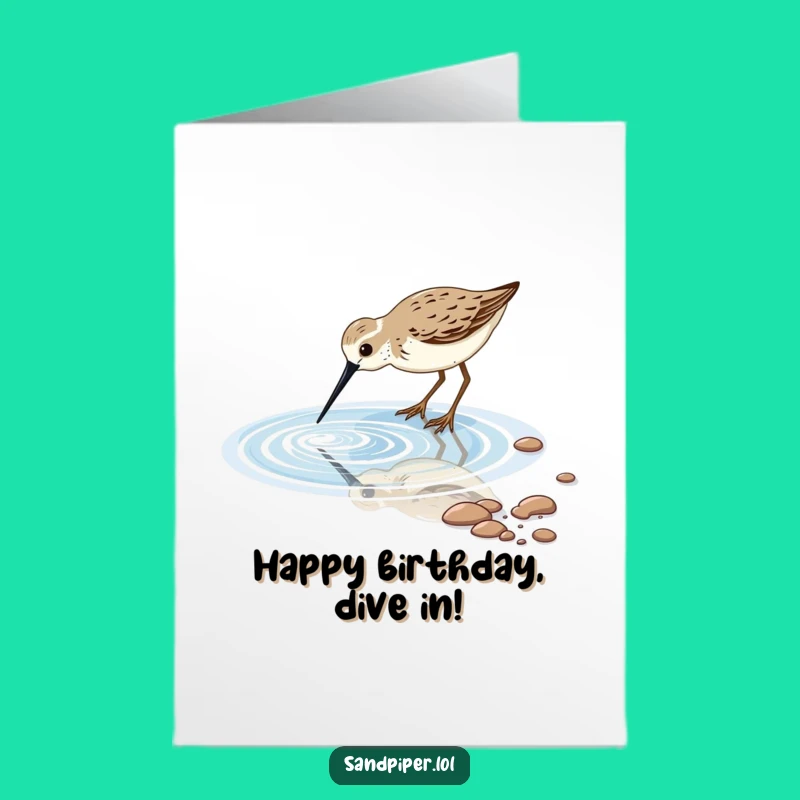 Free Printable Birthday Card: Sandpiper Finds Treasure, Festive Downloadable Gift