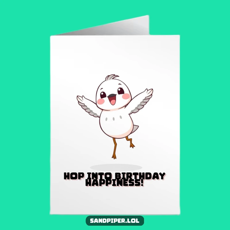 Free Printable Sandpiper Birthday Card: Joyful Hop Gag Downloadable Fun