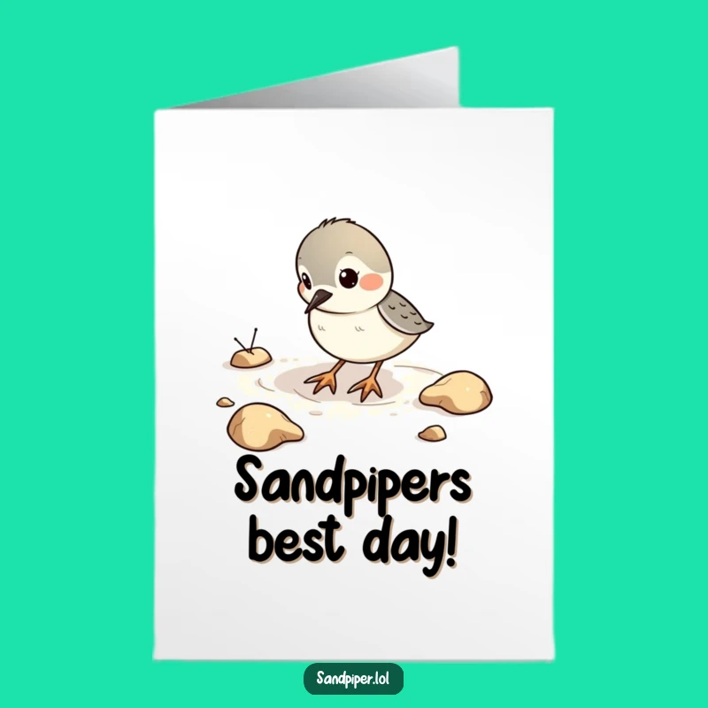 Free Printable Sandpiper Birthday Card: Whimsical Digging Fun Downloadable