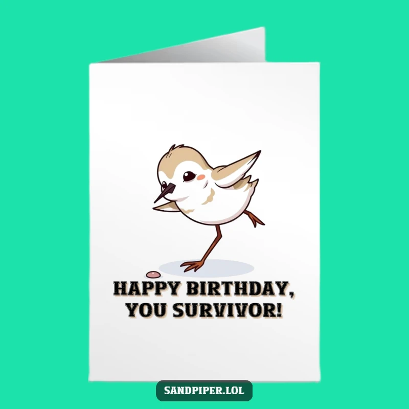 Free Printable Birthday Card: Tripping Sandpiper, Funny Recovery