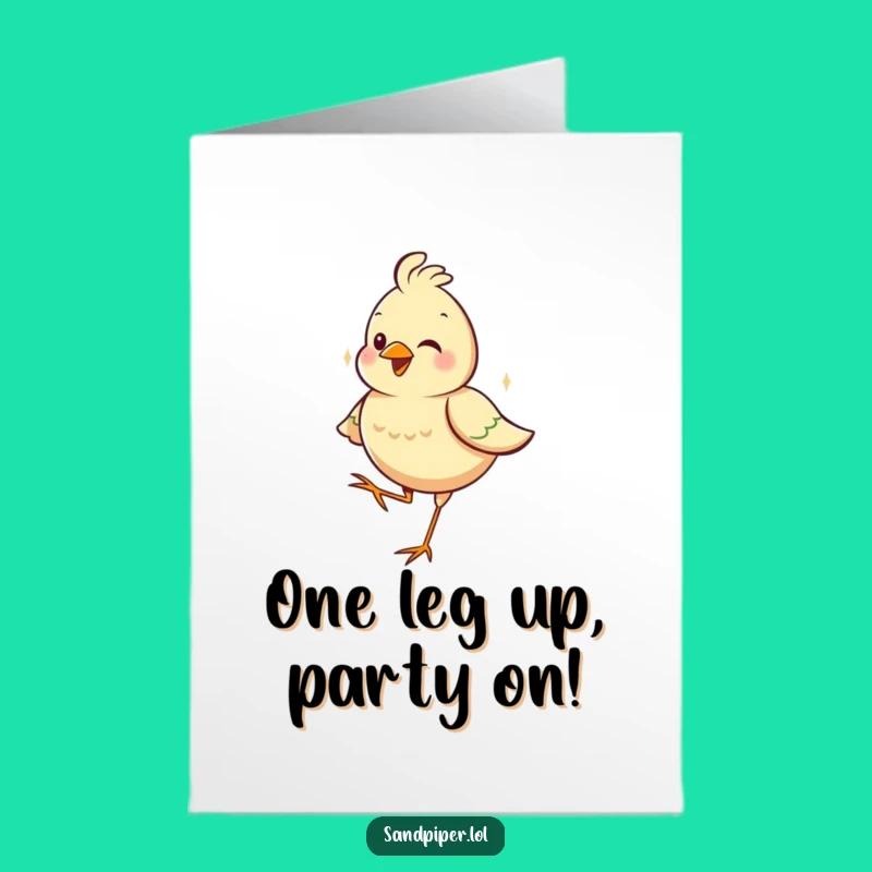 Free Printable Bird Birthday Card - Funny One-Legged Balancer Downloadable Gift
