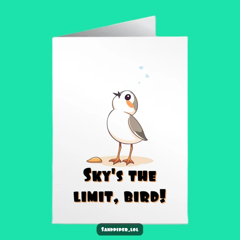 Free Printable Birthday Card: Whimsical Sandpiper Wonder, Funny Downloadable Gift