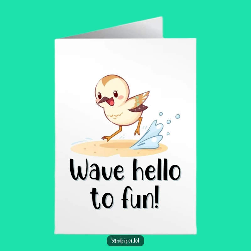 Free Printable Birthday Card: Sandpiper Chasing Waves for a Fun Downloadable Gift!