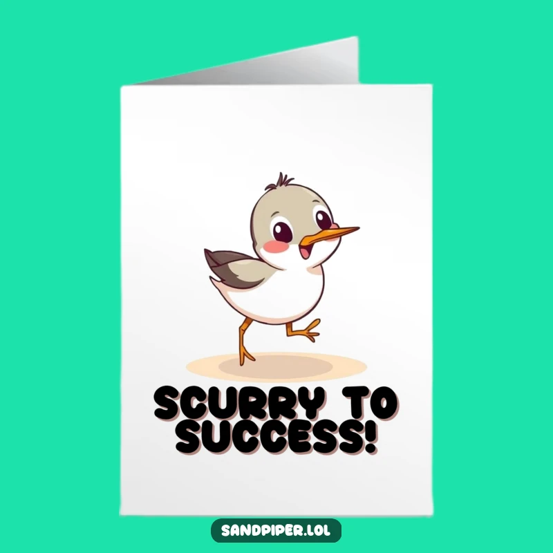 Free Printable Congrats Card: Funny Sandpiper Scurry, Playful Celebration