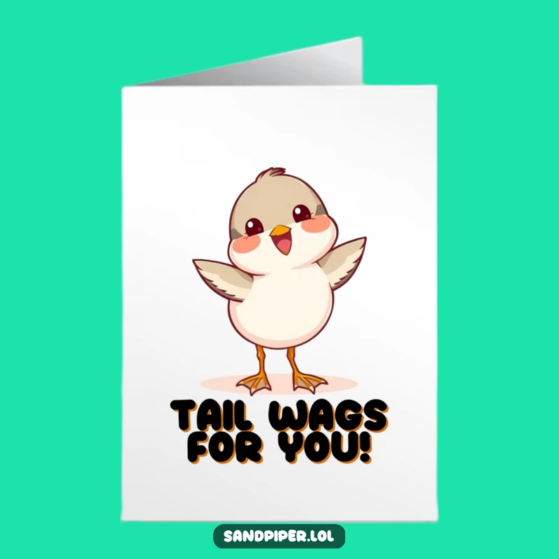 Free Printable Congrats Card: Joyful Wagging Sandpiper, Celebrate Success Downloadable Gift