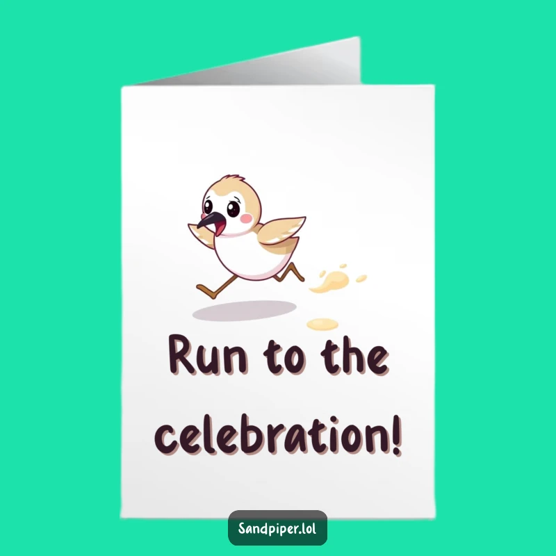 Free Printable Congrats Card: Sandpiper Beach Sprint for Your Big Win!