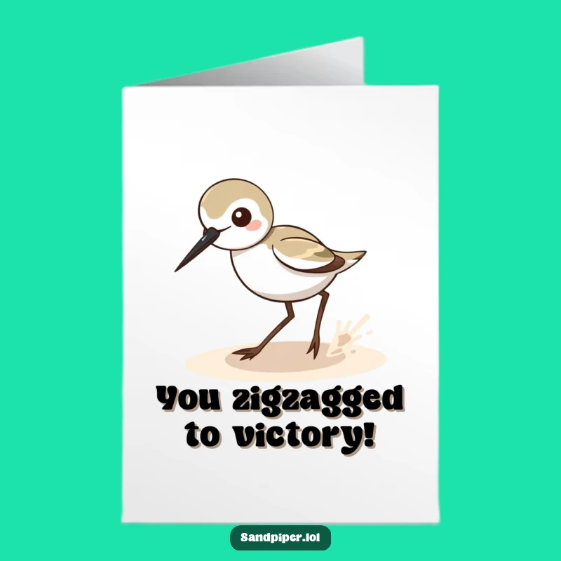 Free Printable Congrats Card: Sandpiper Zigzag Celebration - Funny Downloadable Gift