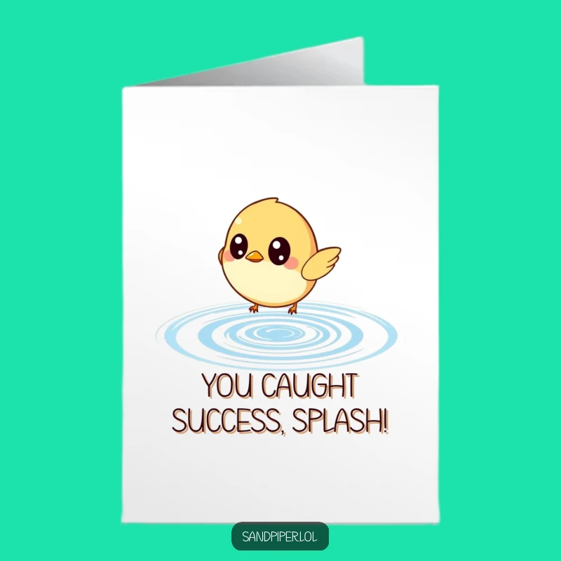 Free Printable Funny Bird Congrats Card: Ripple Chase Excitement Downloadable Gift