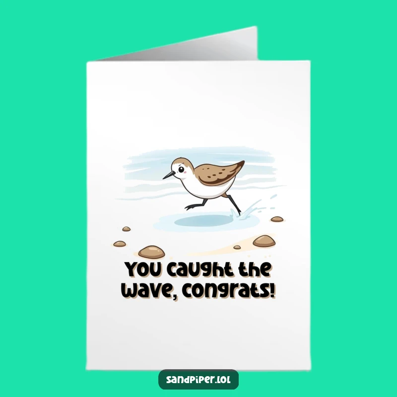 Free Printable Sandpiper Chase Card: Seaside Downloadable Cheer