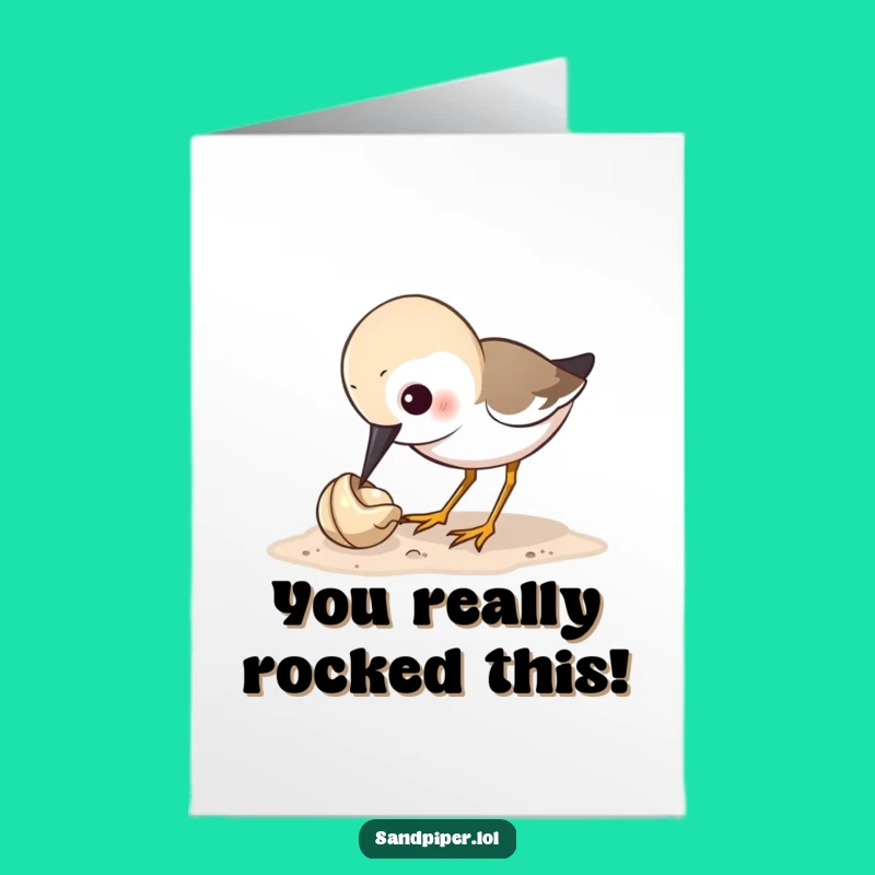 Free Printable Sandpiper Congrats Card - Funny Bird Downloadable Greeting for Any Win