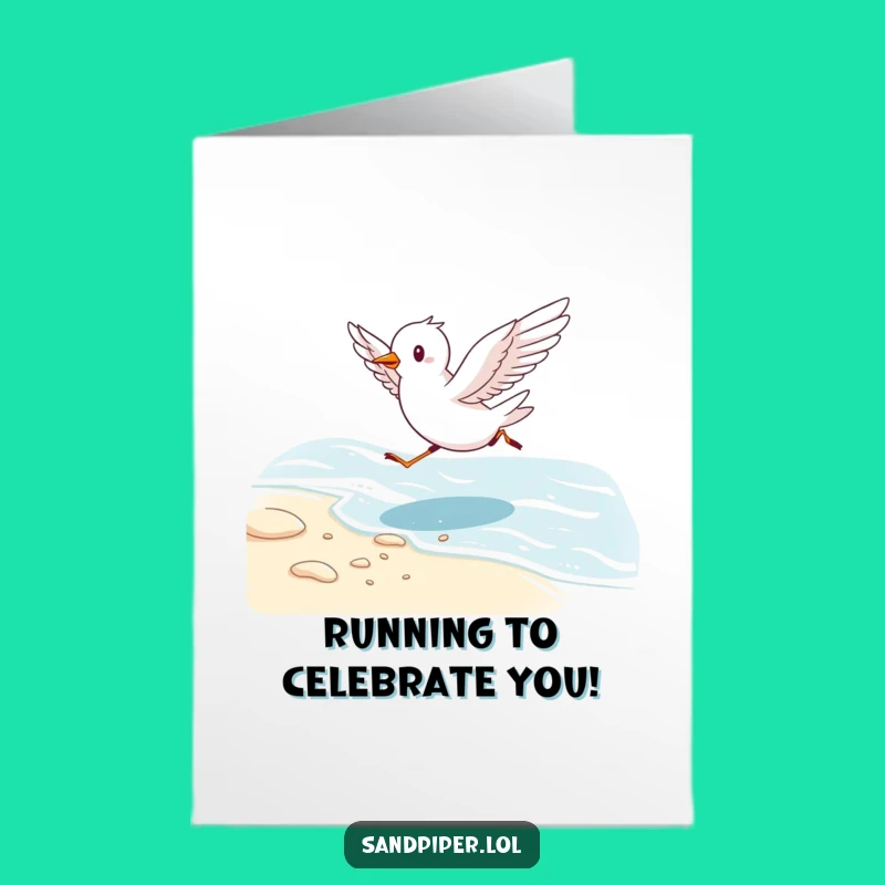 Funny Free Printable Congratulations Card: Bird Running Wings Out!