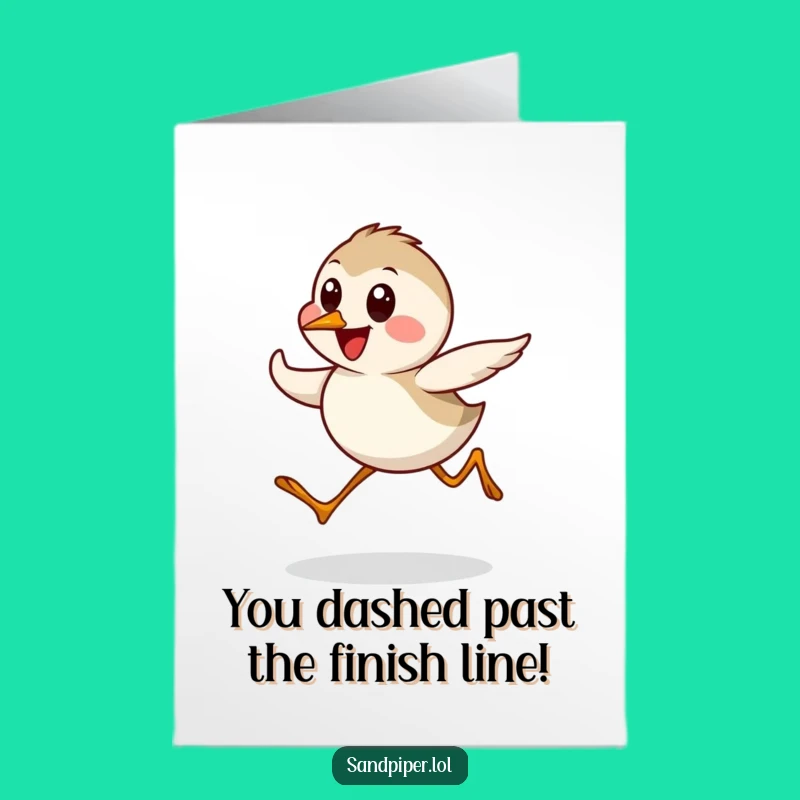 Free Printable Congrats Card: Sandpiper Dash Celebration Downloadable Gift