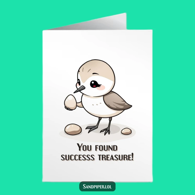 Free Printable Congrats Card: Sandpiper Pebble Gift - Funny Downloadable Surprise