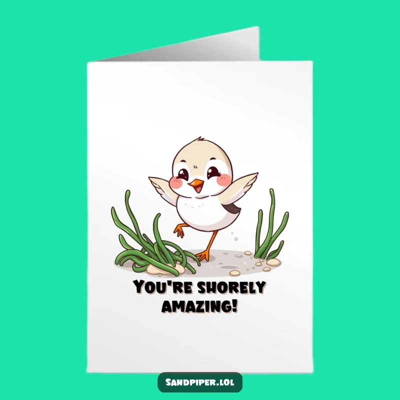 Free Printable Congrats Card: Sandpiper Winks, Playful Digital Congratulations