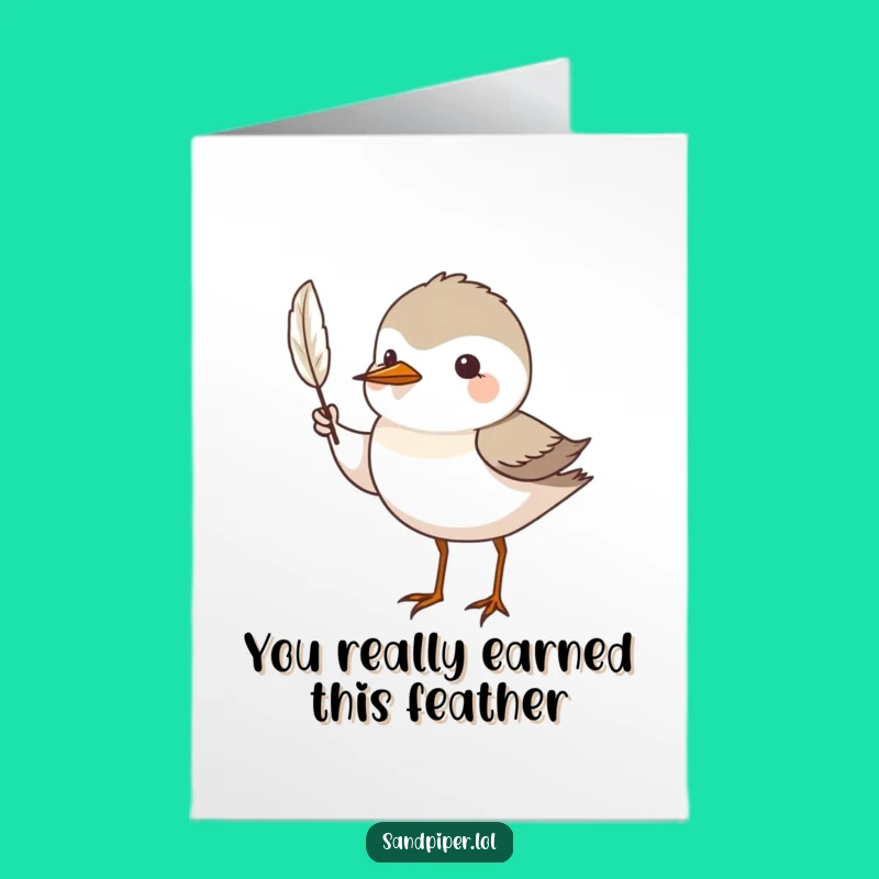 Free Printable Congrats Card: Sandpiper & Feather, Funny Pride