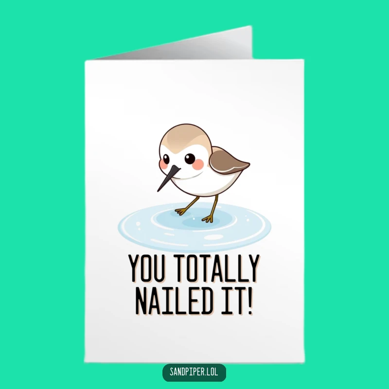 Free Printable Congrats Card: Sandpiper Probing for a Joyful Downloadable Gift!