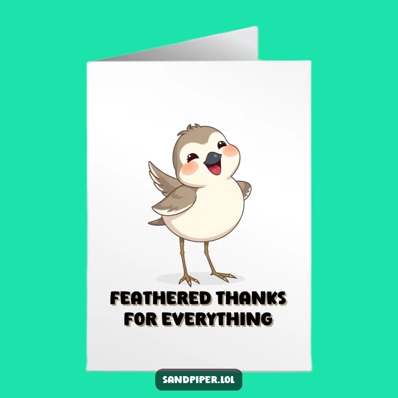 Free Printable Thank You Card: Grateful Sandpiper Wagging Tail For Your Kindness