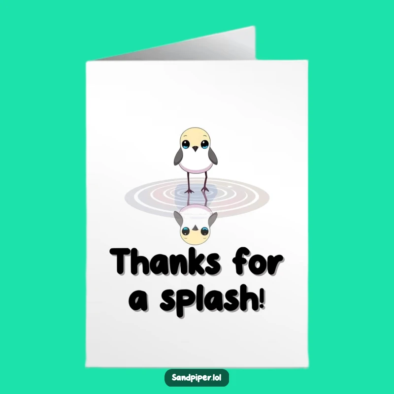 Free Printable Thank You Card: Bird Wading Bright Eyes Gratitude