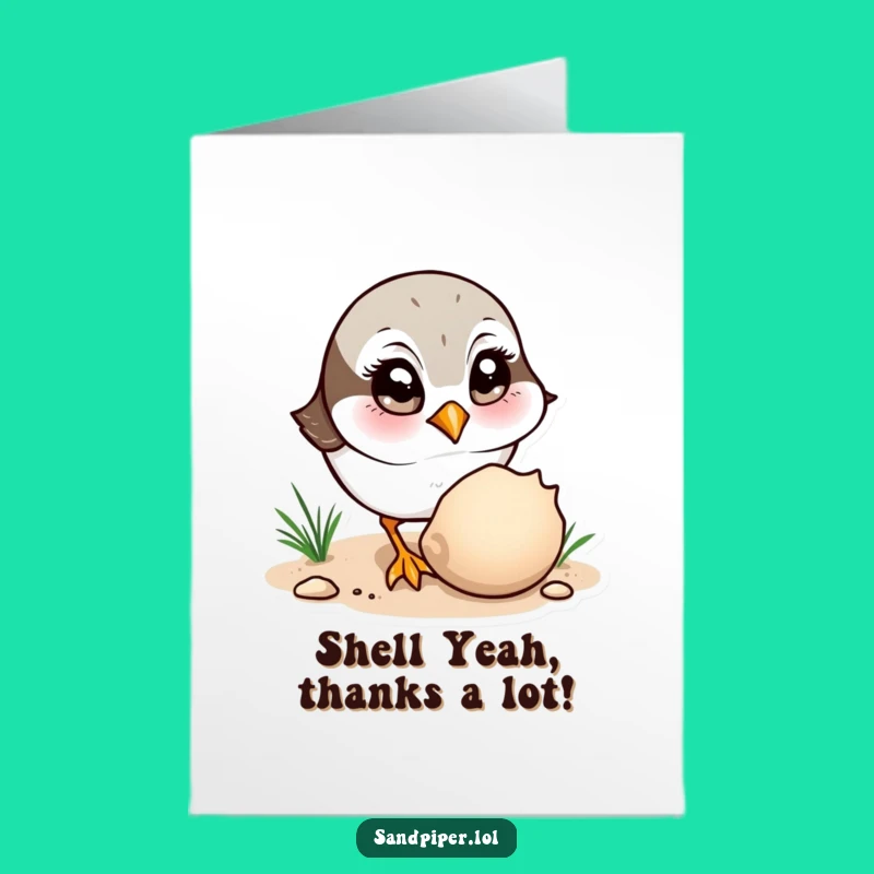 Free Printable Thank You Card: Curious Sandpiper, Sweet Downloadable Gift!