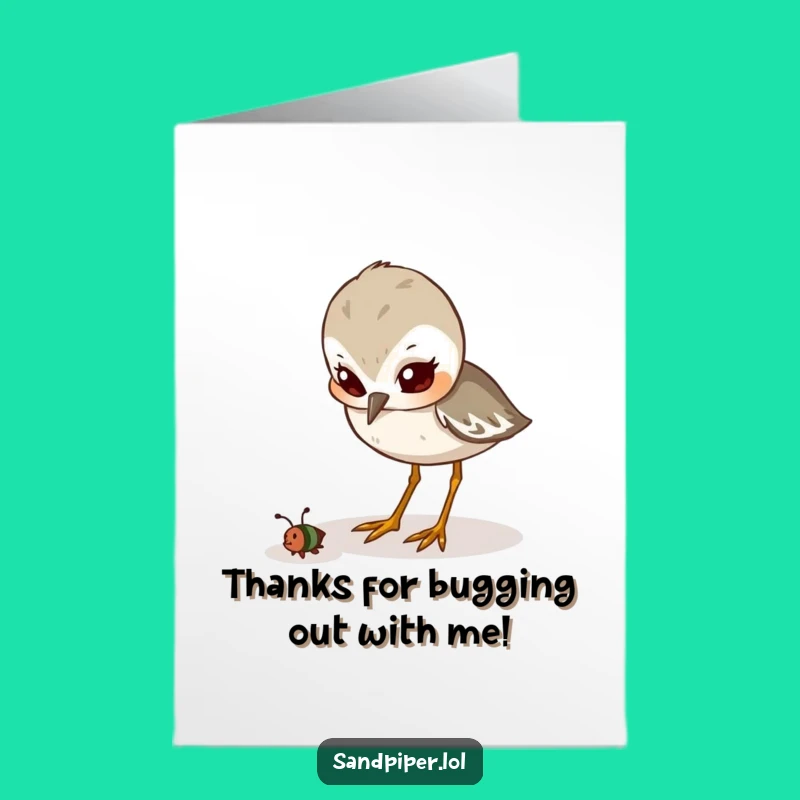 Free Printable Thank You Card: Determined Sandpiper Effort, Downloadable Appreciation Gift