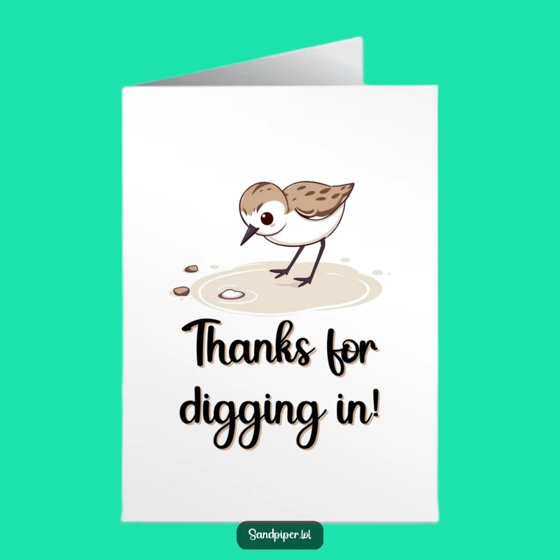 Free Printable Thank You Card: Determined Sandpiper, Focused Gratitude Downloadable