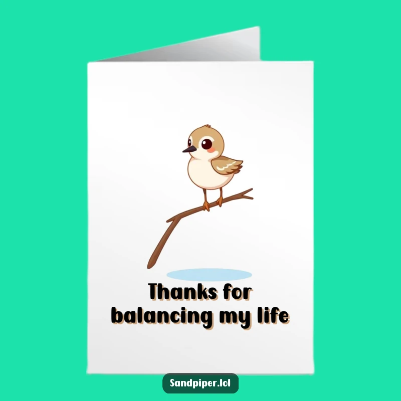 Free Printable Thank You Card: Grateful Sandpiper's Balancing For Your Kindness