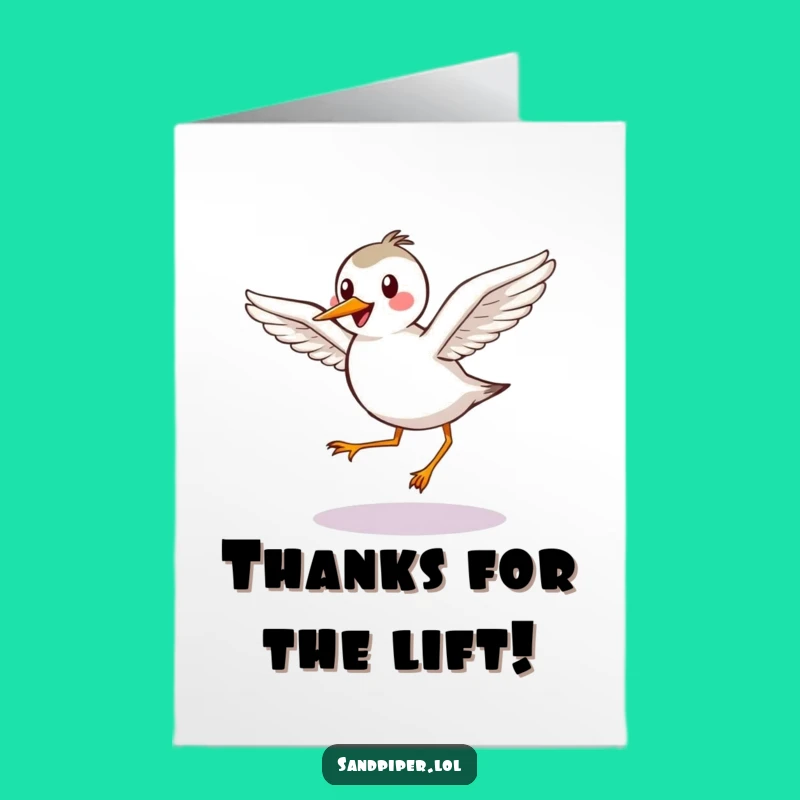 Free Printable Thank You Card: Happy Sandpiper, Graceful Gratitude Downloadable