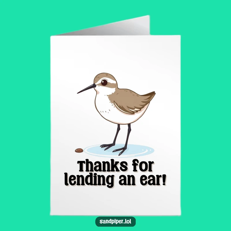 Free Printable Thank You Card: Listening Sandpiper Gratitude LOL