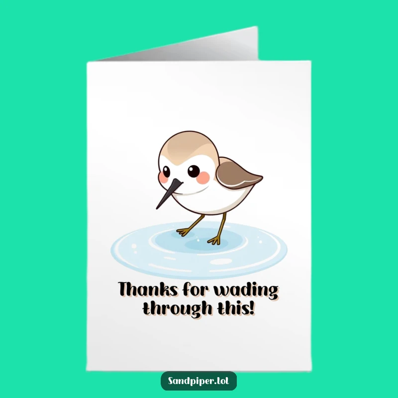 Free Printable Thank You Card: Sandpiper Probing for a Grateful Downloadable Gift!
