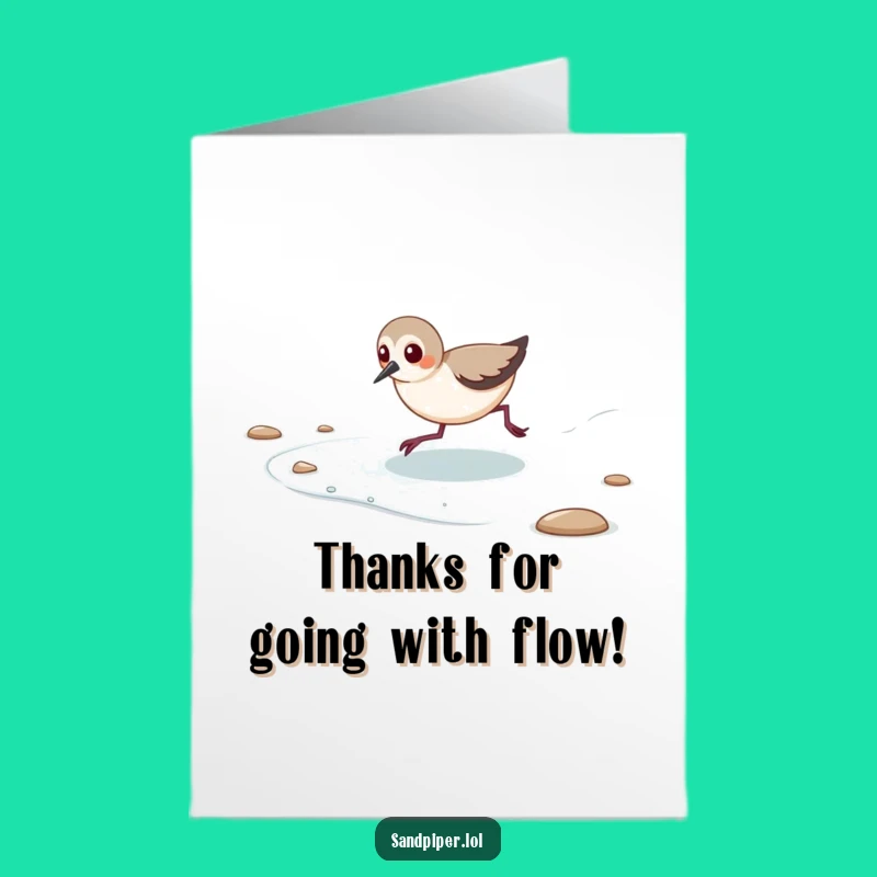 Free Printable Thank You Card: Sandpiper's Playful Pursuit, a Funny Downloadable Gift!