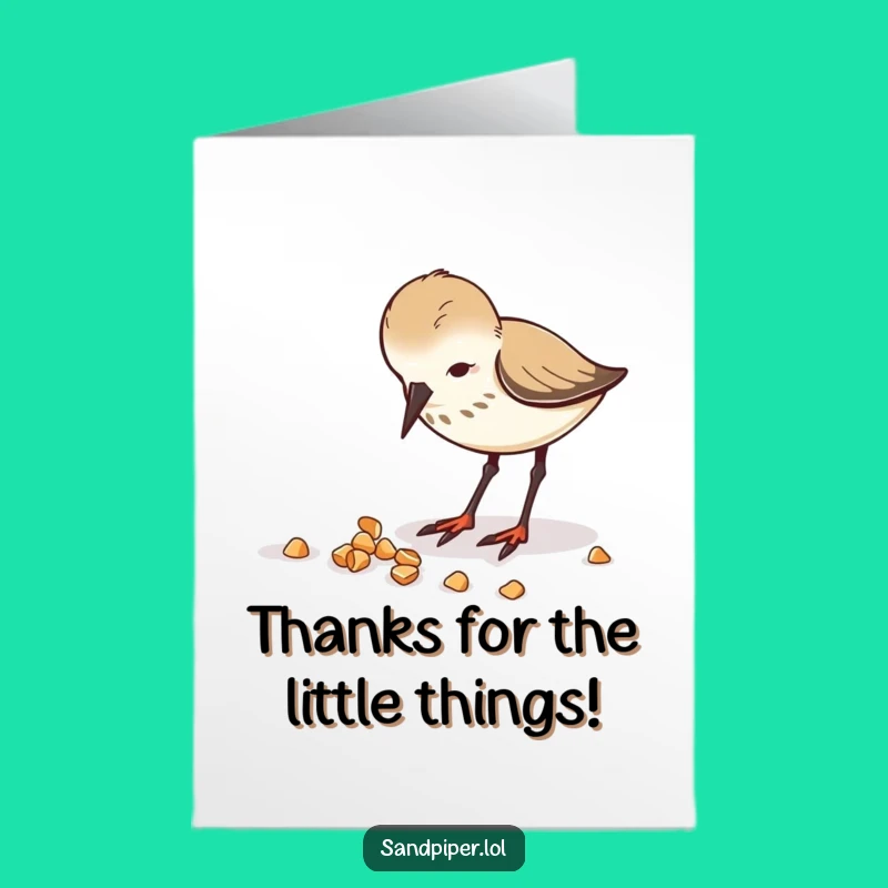 Free Printable Thank You Card: Sandpiper's Snack Attack, a Funny Downloadable Gift!