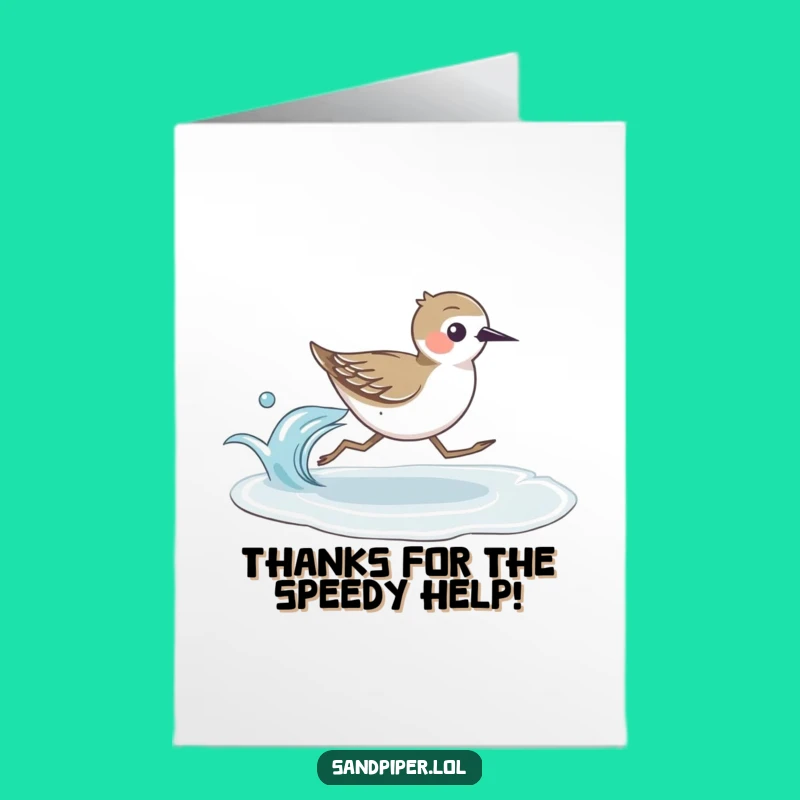 Free Printable Thank You Card: Sandpiper Says Thanks with Speed, Grateful Downloadable Gift