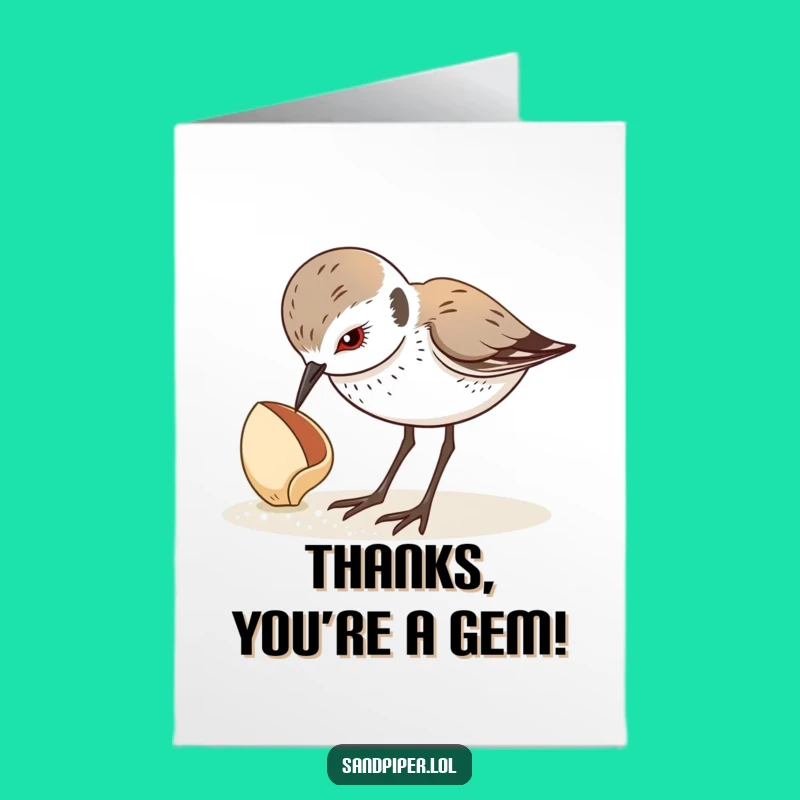 Free Printable Thank You Card: Sandpiper Seashell Surprise Gratitude LOL