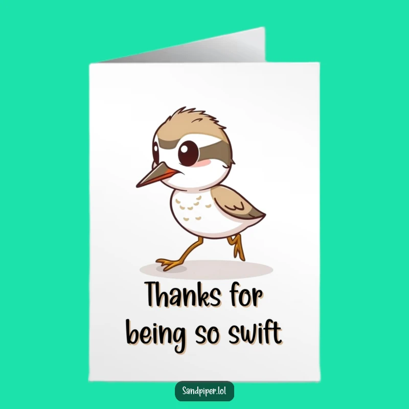 Free Printable Sandpiper Thank You Card: Speedy Appreciation Download