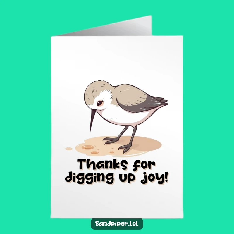 Thank You Sandpiper Card: Free Printable Pecking Curiosity to Show Thanks