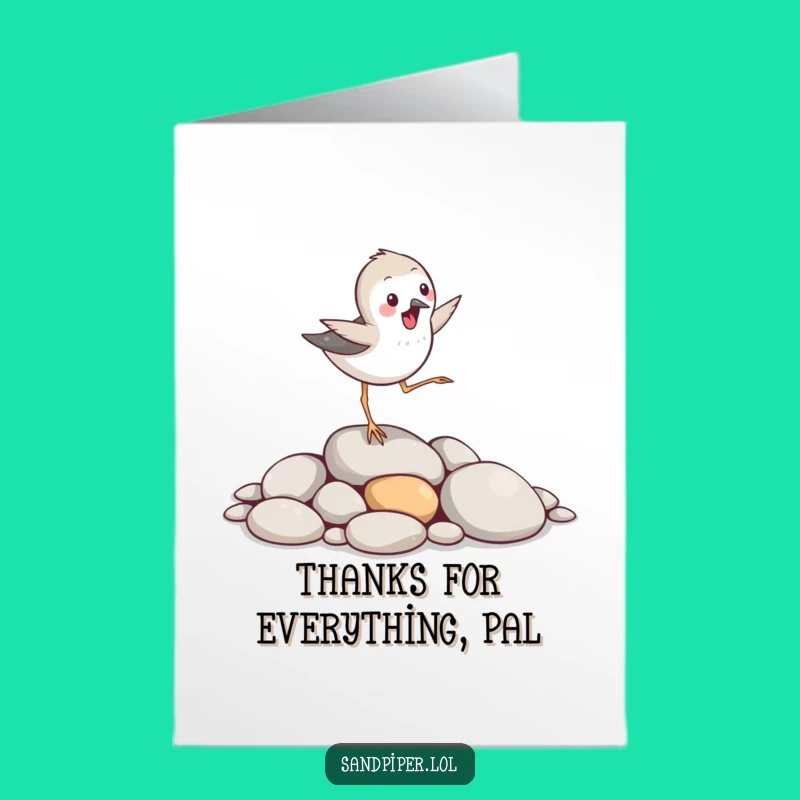 Funny Free Printable Thank You Card: Sandpiper Pebble Bounce, Hilarious Downloadable!