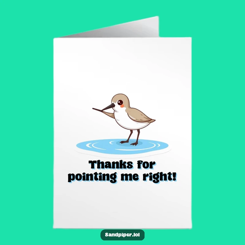 Ocean-Bound Sandpiper Thank You Card Free Printable, Funny Downloadable Gift for Guidance