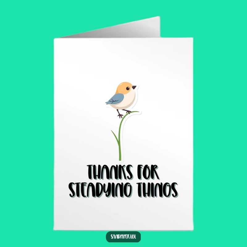 Free Printable Funny Bird Thank You Card: Grass Balance Gratitude Downloadable Gift