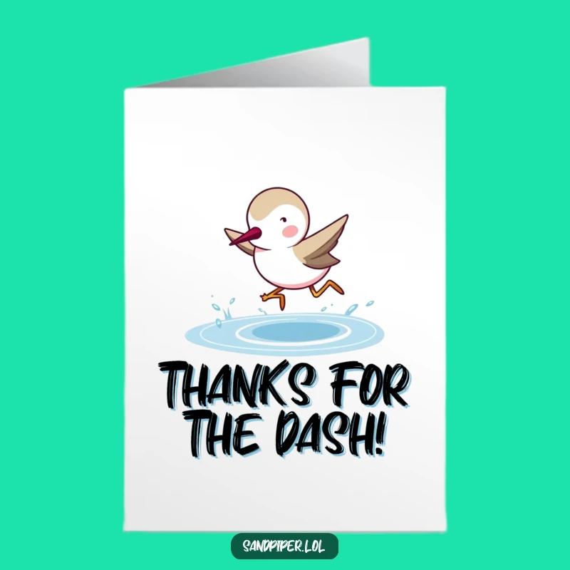 Free Printable Thank You Card: Sandpiper's Grateful Dash - Unique downloadable gift!